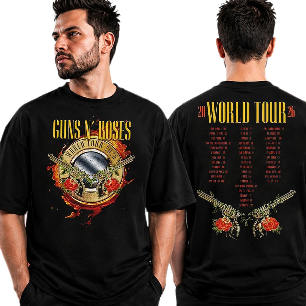 Guns N Roses Merch World Tour 2026 US Dates Admat T-Shirt Present For Rock Band Fans - Kdjoy