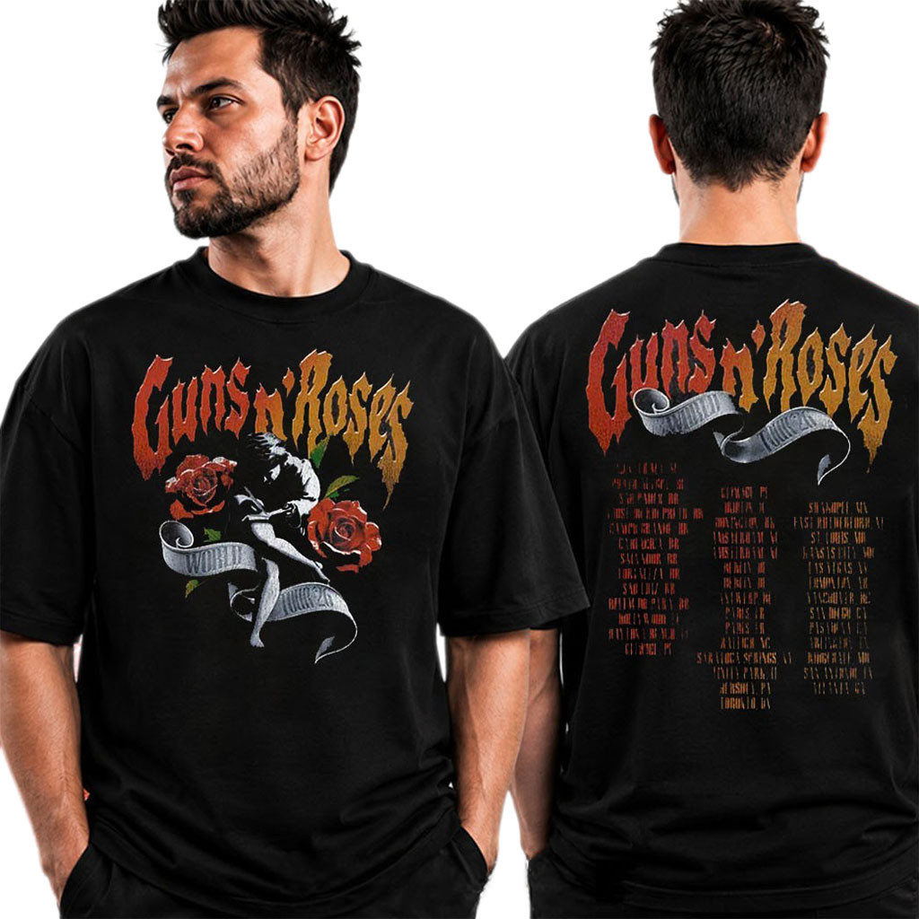 Guns N Roses Merch World Tour 2026 US Dates Schedule T-Shirt Gifts For Rock Music Lovers - Kdjoy Guns N Roses Merch World Tour 2026 US Dates Schedule T-Shirt Gifts For Rock Music Lovers - Kdjoy