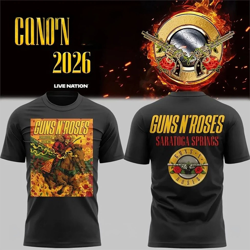 Guns N' Roses Saratoga Springs World Tour 2026 Shirt GNR Merch Gift For Rock Band Fans - Kdjoy