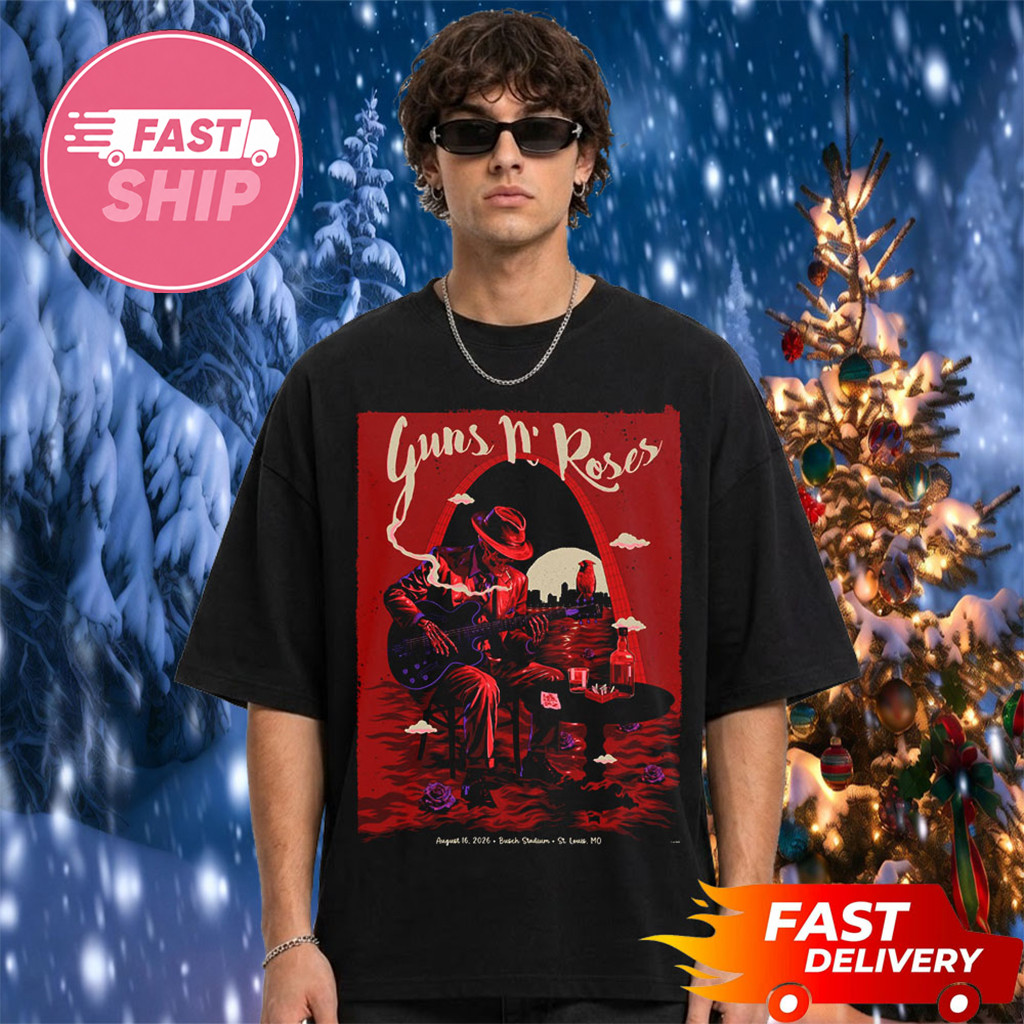 Guns N Roses St Louis MO Event 2026 Comeback After 9 Years T-Shirt Guns N Roses Merch - Kdjoy Guns N Roses St Louis MO Event 2026 Comeback After 9 Years T-Shirt Guns N Roses Merch - Kdjoy