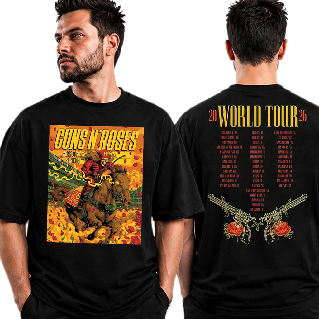 Guns N' Roses Tour Saratoga Springs NY July 26 2026 SPAC T-Shirt GNR Concert Merch Fan Gifts - Kdjoy Guns N' Roses Tour Saratoga Springs NY July 26 2026 SPAC T-Shirt GNR Concert Merch Fan Gifts - Kdjoy
