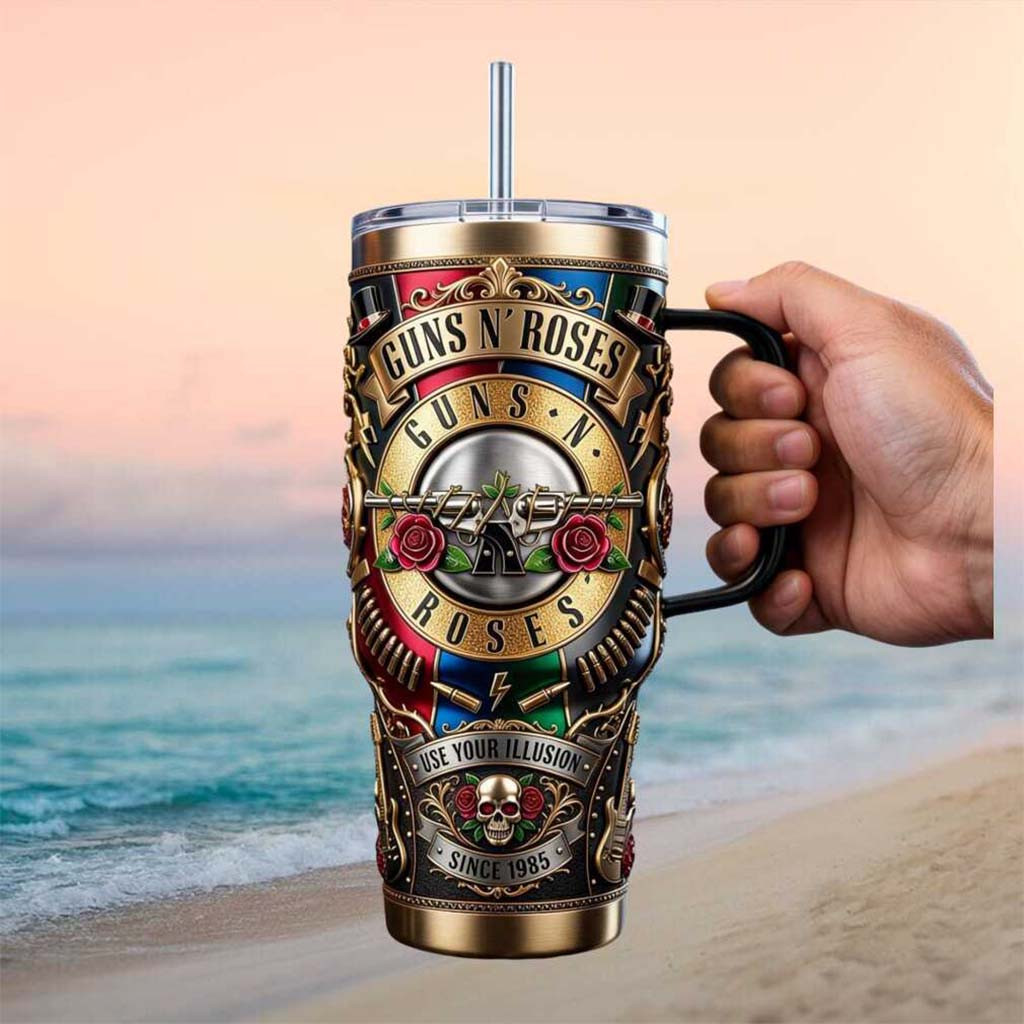 Guns N Roses Use Your Illusion 1985 Classic Rock Band Tumbler Guns N Roses Merch Gifts For Fans - Kdjoy Guns N Roses Use Your Illusion 1985 Classic Rock Band Tumbler Guns N Roses Merch Gifts For Fans - Kdjoy