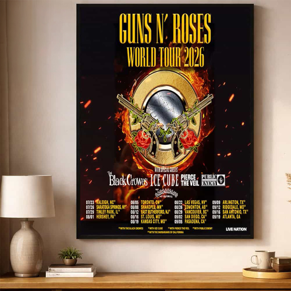 Guns N Roses World Tour 2026 North America Poster Guns N Roses Merch Music Fans Gifts - Kdjoy