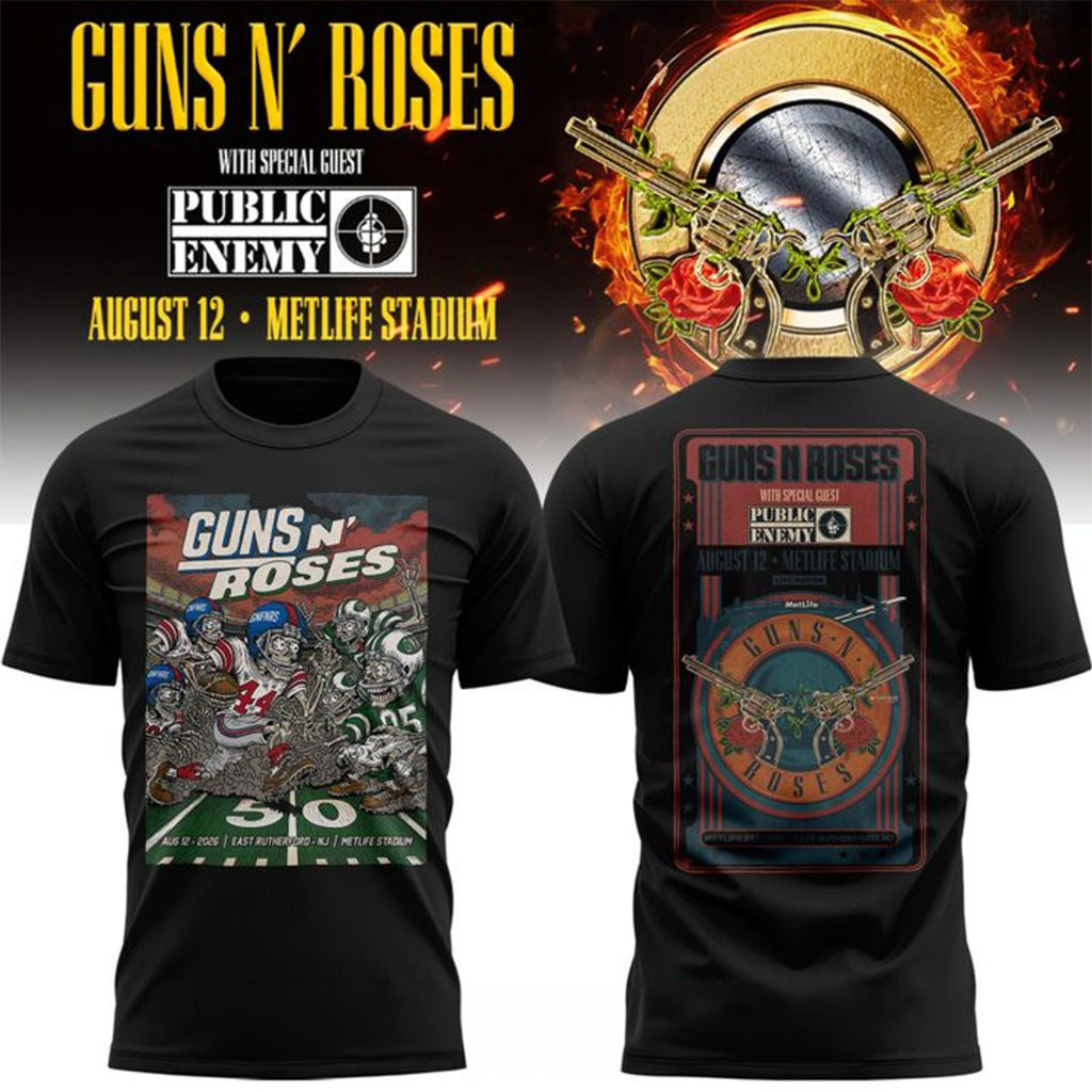 Guns N' Roses World Tour 2026 X MetLife Stadium Black Shirt GNR Merch Gift For Band Fans - Kdjoy Guns N' Roses World Tour 2026 X MetLife Stadium Black Shirt GNR Merch Gift For Band Fans - Kdjoy