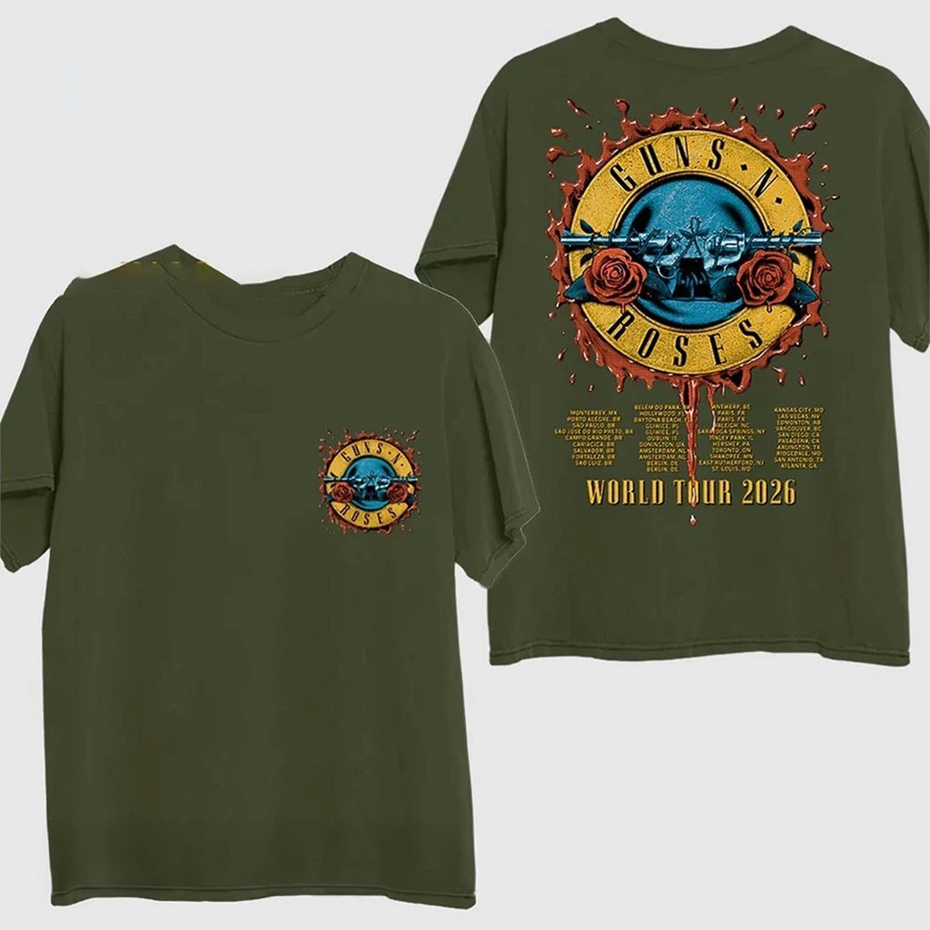 Guns N' Roses World Tour Dates 2026 Logo T-Shirt GNR Merch Best Gift For Rock Band Fans - Kdjoy