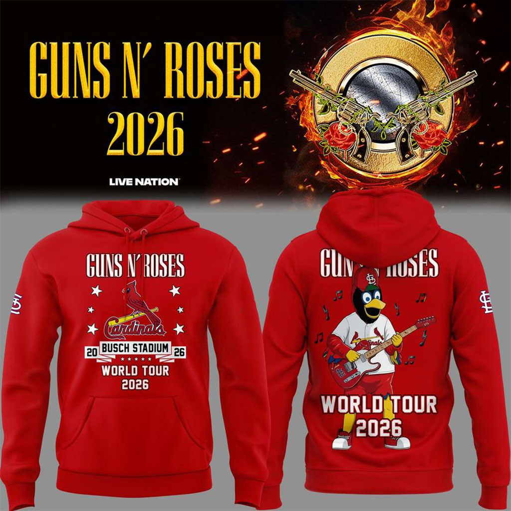 Guns N Roses x St Louis Cardinals World Tour 2026 Busch Stadium Hoodie Cardinals Merchandise - Kdjoy Guns N Roses x St Louis Cardinals World Tour 2026 Busch Stadium Hoodie Cardinals Merchandise - Kdjoy
