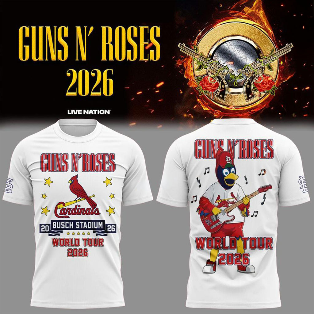 Guns N Roses x St Louis Cardinals World Tour 2026 Busch Stadium Shirt St Louis Cardinals Merch - Kdjoy Guns N Roses x St Louis Cardinals World Tour 2026 Busch Stadium Shirt St Louis Cardinals Merch - Kdjoy