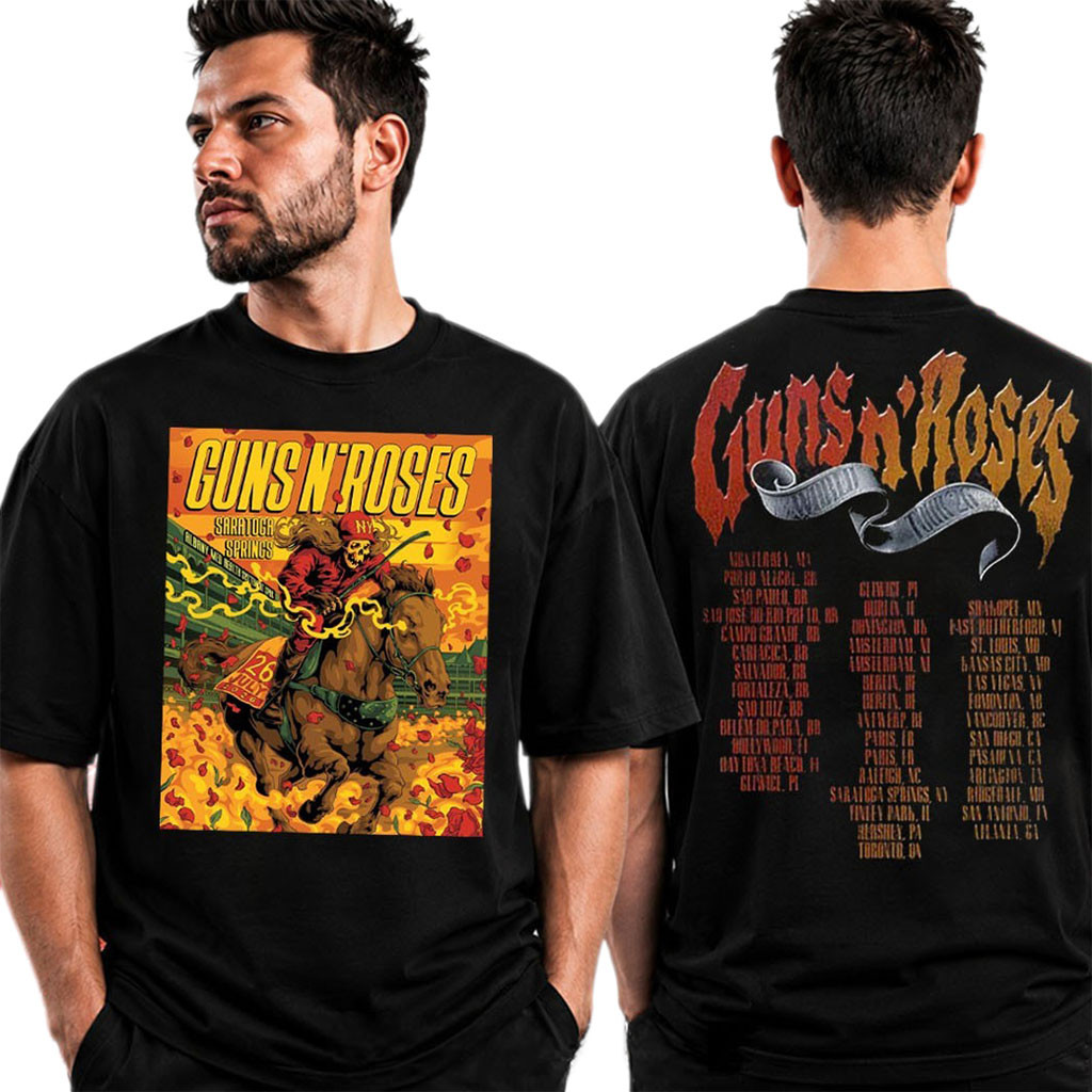 Guns N'Roses 2026 Tour Saratoga Springs New York SPAC Concert T-Shirt GNR Merch Band Fan Gifts - Kdjoy Guns N'Roses 2026 Tour Saratoga Springs New York SPAC Concert T-Shirt GNR Merch Band Fan Gifts - Kdjoy