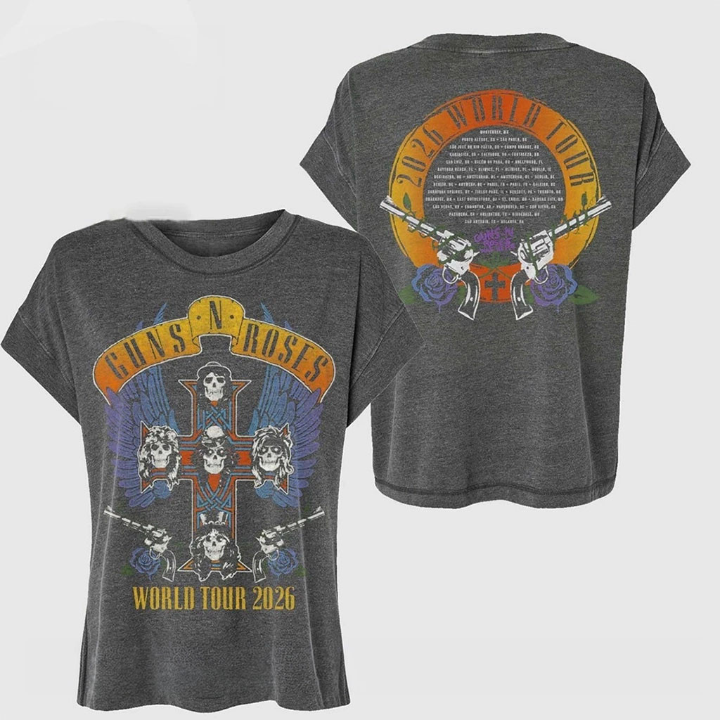 Guns N'Roses 2026 World Tour Dates T-Shirt GNR Merch Present For Band Fans - Kdjoy