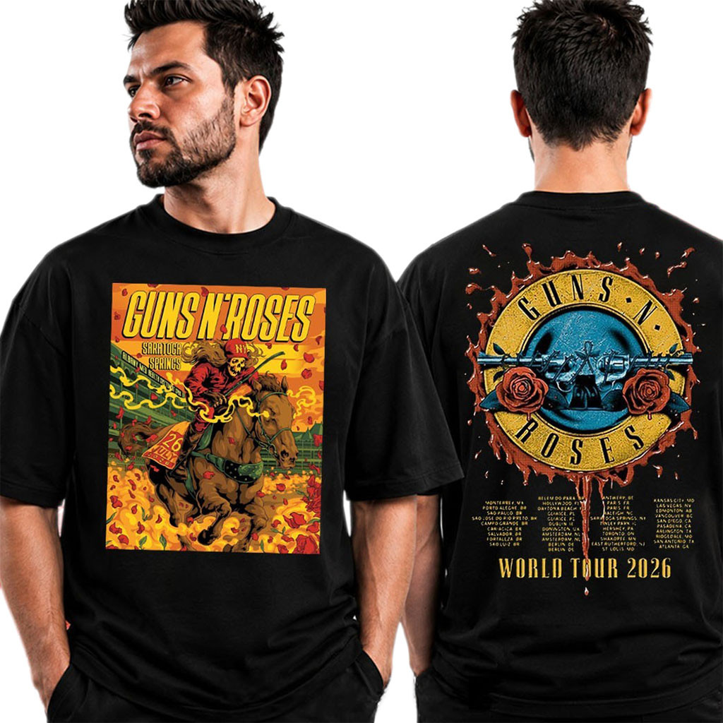Guns N'Roses July 26 2026 Saratoga Performing Arts Center T-Shirt GNR Tour Merch Gifts For Fan - Kdjoy Guns N'Roses July 26 2026 Saratoga Performing Arts Center T-Shirt GNR Tour Merch Gifts For Fan - Kdjoy