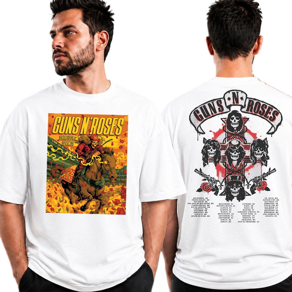 Guns N'Roses July 26 2026 Saratoga Performing Arts Center T-Shirt White GNR Tour Merch Gifts - Kdjoy