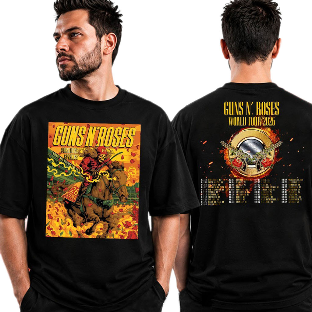 Guns N'Roses Saratoga Springs NY Concert July 26 2026 T-Shirt GNR World Tour Merch Fan Gifts - Kdjoy Guns N'Roses Saratoga Springs NY Concert July 26 2026 T-Shirt GNR World Tour Merch Fan Gifts - Kdjoy