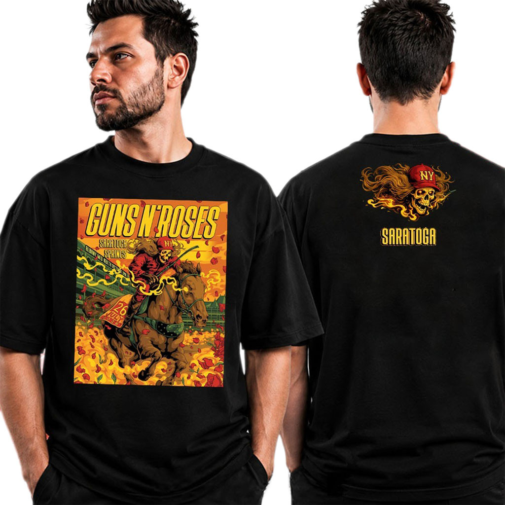 Guns N'Roses SPAC Saratoga Springs New York 2026 Tour T-Shirt GNR Merch Gift For Band Fans - Kdjoy Guns N'Roses SPAC Saratoga Springs New York 2026 Tour T-Shirt GNR Merch Gift For Band Fans - Kdjoy