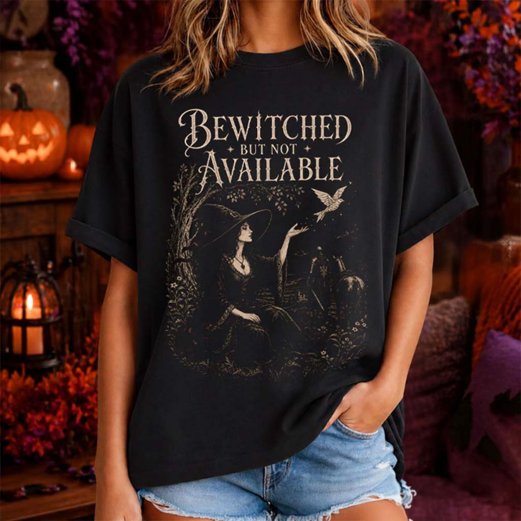 Halloween Bewitched But Not Available Shirt Funny Gothic Witch Woman T-Shirt Gifts For Halloween - Kdjoy Halloween Bewitched But Not Available Shirt Funny Gothic Witch Woman T-Shirt Gifts For Halloween - Kdjoy