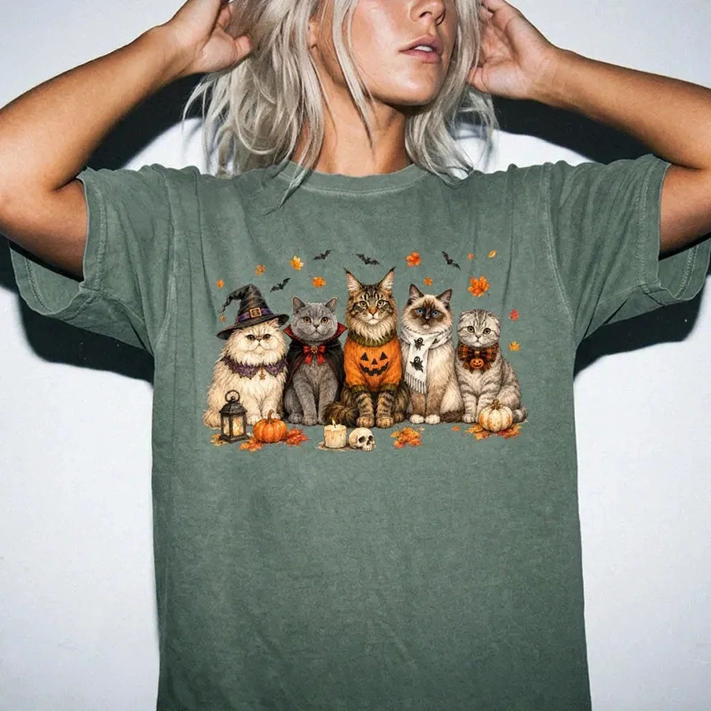 Halloween Cat Shirt Spooky Witch Vampire Pumpkin Kitty Shirt Cat Mom Gift For Halloween - Kdjoy Halloween Cat Shirt Spooky Witch Vampire Pumpkin Kitty Shirt Cat Mom Gift For Halloween - Kdjoy