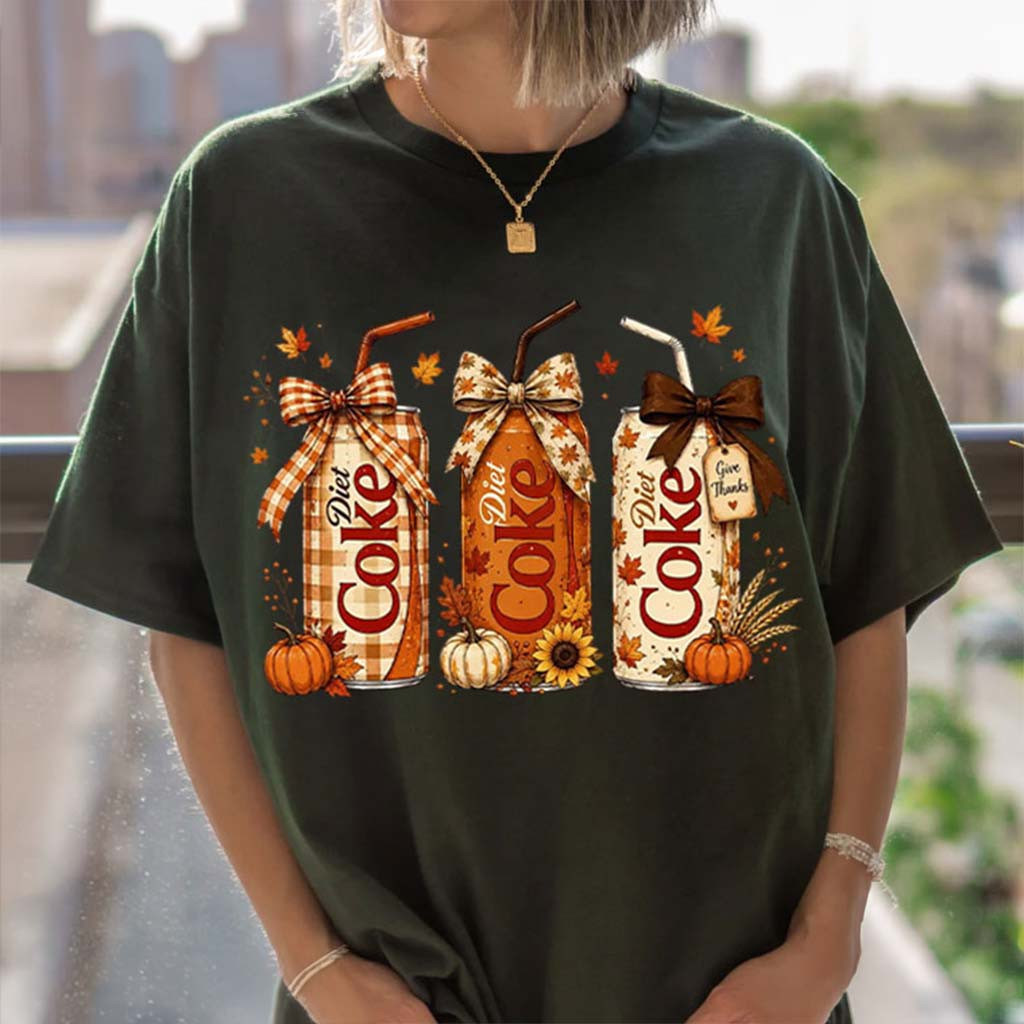 Halloween Fall Diet Coke T-Shirt Cute Autumn Clothing Fall Lover Girl Gifts Ideas - Kdjoy