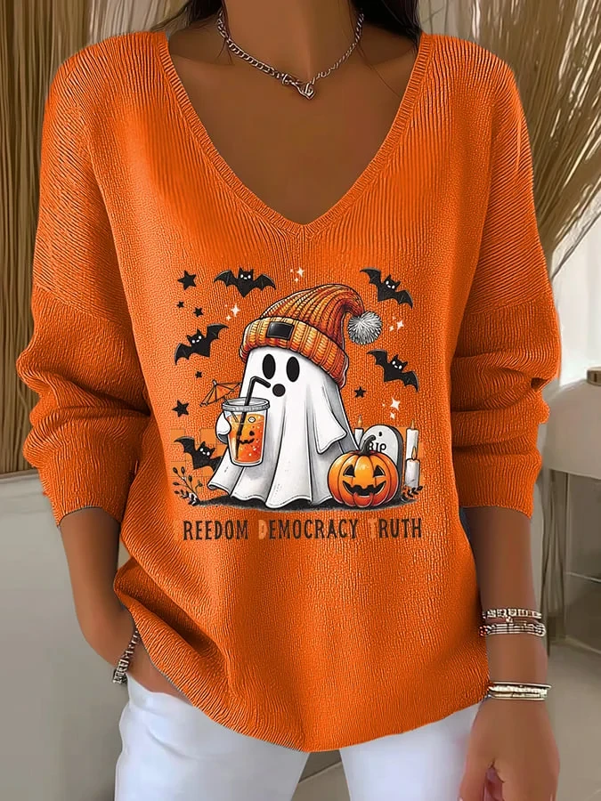 Halloween FDT Ghost Freedom Democracy Truth V-Neck Long Sleeve Shirt Halloween Clothing Gift F - Kdjoy Halloween FDT Ghost Freedom Democracy Truth V-Neck Long Sleeve Shirt Halloween Clothing Gift F - Kdjoy