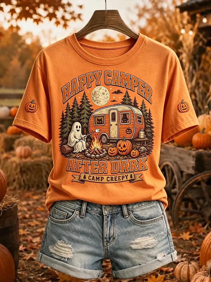 Halloween Ghost Camping T-Shirt Happy Camper After Dark Camp Creepy Shirt Cute Halloween Gifts - Kdjoy Halloween Ghost Camping T-Shirt Happy Camper After Dark Camp Creepy Shirt Cute Halloween Gifts - Kdjoy