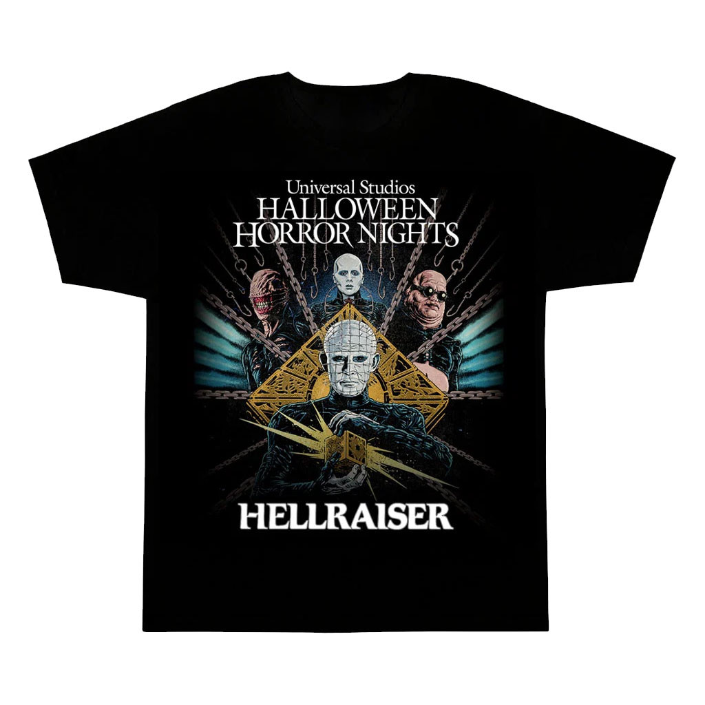 Halloween Horror Nights Merch 2026 Hellraiser Key Art T-Shirt HHN Merch Present For Horror Fans - Kdjoy Halloween Horror Nights Merch 2026 Hellraiser Key Art T-Shirt HHN Merch Present For Horror Fans - Kdjoy