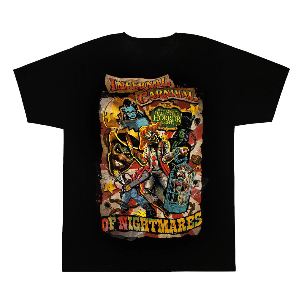 Halloween Horror Nights Merch 2026 Icons T-Shirt Infernal Carnival Of Nightmares Tee HHN Merch - Kdjoy