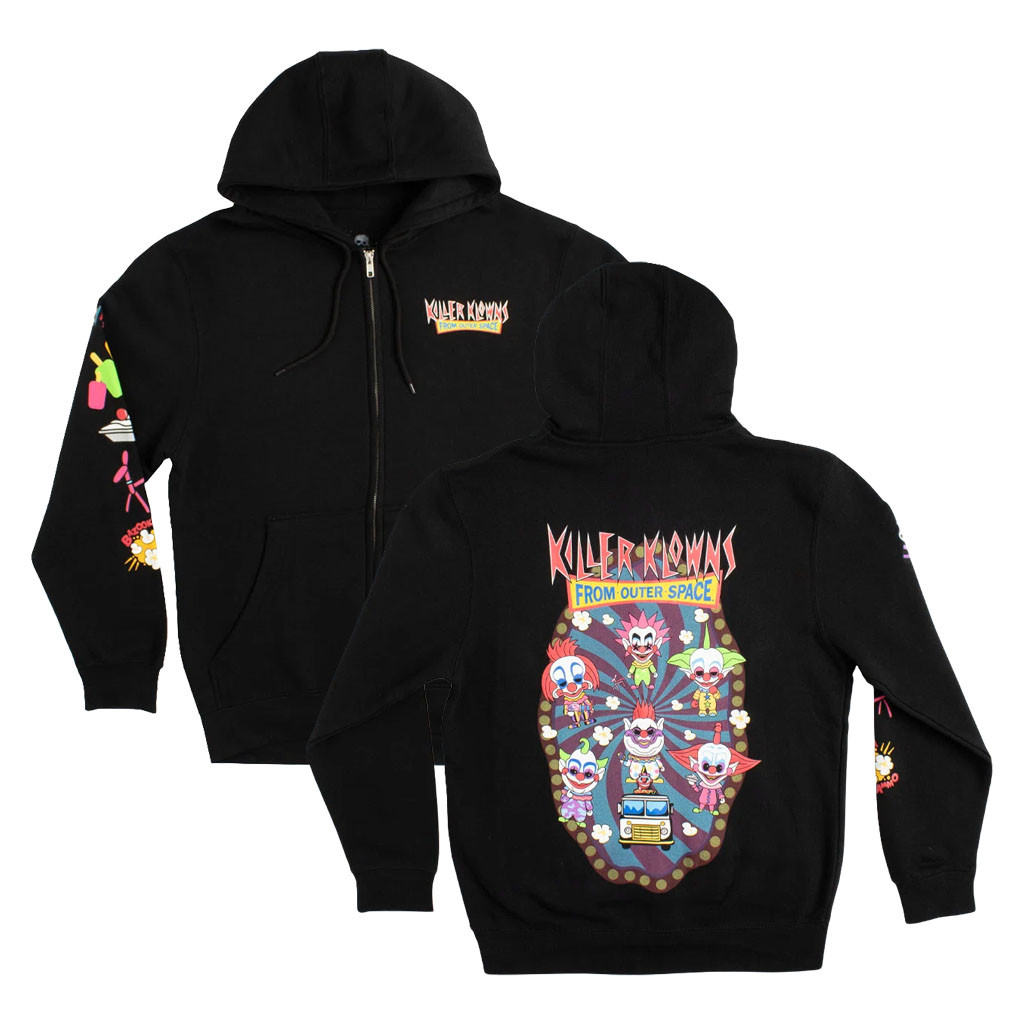 Halloween Horror Nights Merch 2026 Killer Klowns From Outer Space Zip Hoodie Horror Lover Gifts - Kdjoy Halloween Horror Nights Merch 2026 Killer Klowns From Outer Space Zip Hoodie Horror Lover Gifts - Kdjoy