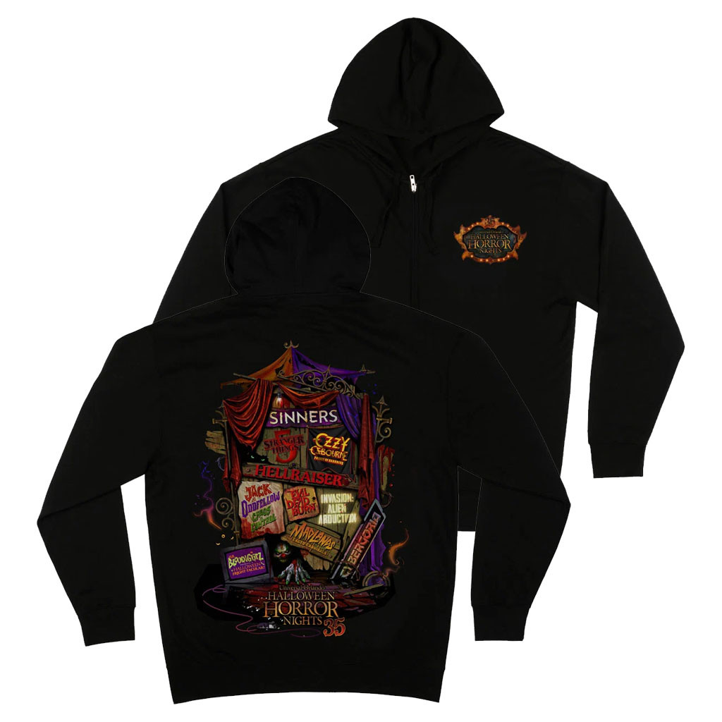 Halloween Horror Nights Merch 2026 Universal Orlando House Zip Hoodie HHN Merch Brothers Gifts - Kdjoy Halloween Horror Nights Merch 2026 Universal Orlando House Zip Hoodie HHN Merch Brothers Gifts - Kdjoy
