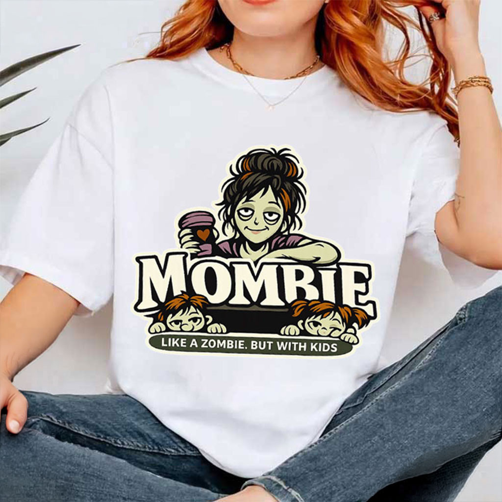 Halloween Mombie Like A Zombie But With Kids Shirt Funny Mom T-Shirt Halloween Gifts - Kdjoy