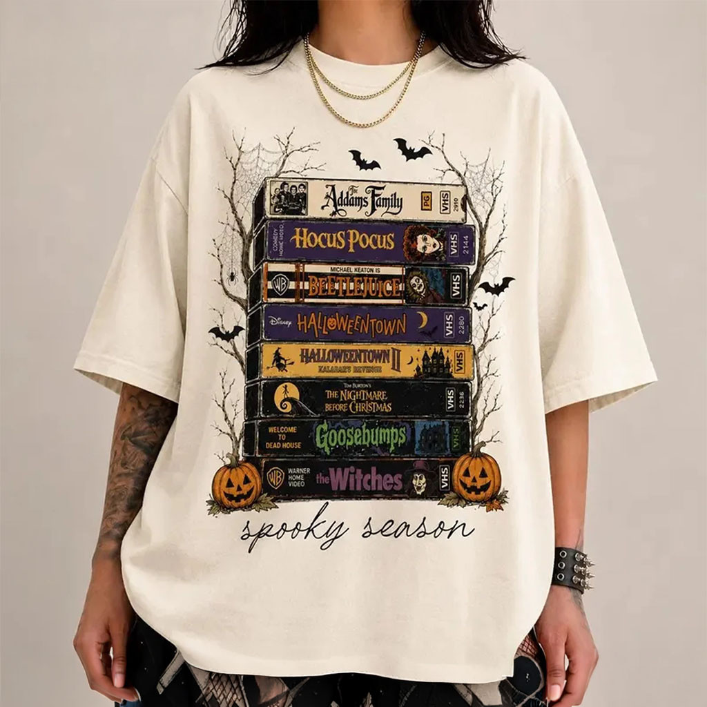 Halloween Movies Spooky Season T-Shirt Creepy Movie Night Shirt Halloween Witches Outfits - Kdjoy