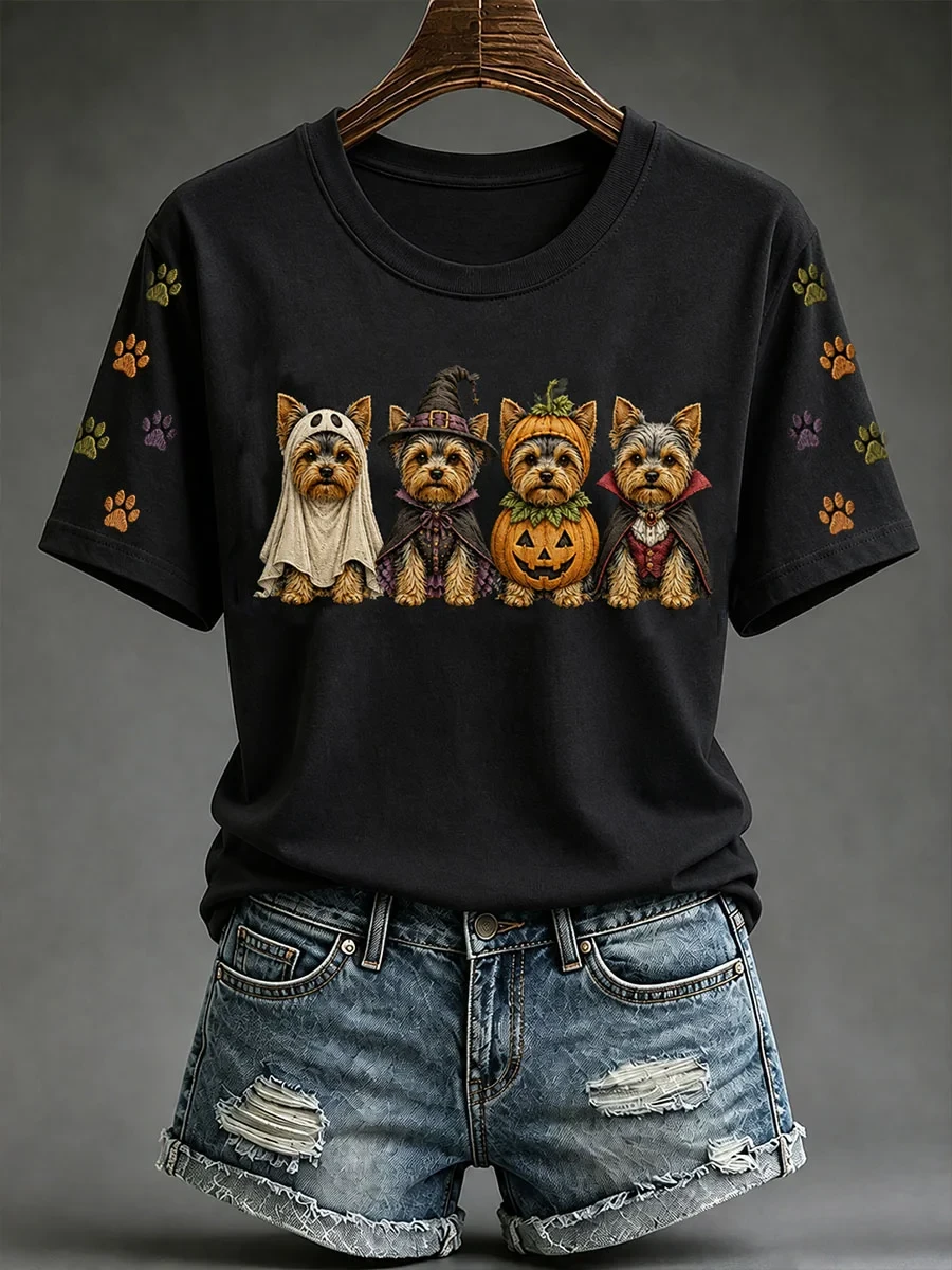 Halloween Pumpkin Yorkshire T-Shirt Cute Dog Shirt Halloween Gift For Yorkshire Lovers - Kdjoy Halloween Pumpkin Yorkshire T-Shirt Cute Dog Shirt Halloween Gift For Yorkshire Lovers - Kdjoy