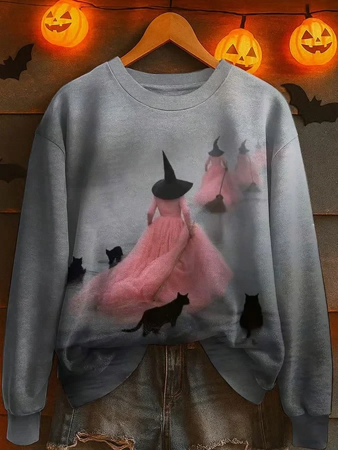 Halloween Sweatshirt Witch Flight Spooky Haunted Castle Clothing Birthday Presents - Kdjoy Halloween Sweatshirt Witch Flight Spooky Haunted Castle Clothing Birthday Presents - Kdjoy