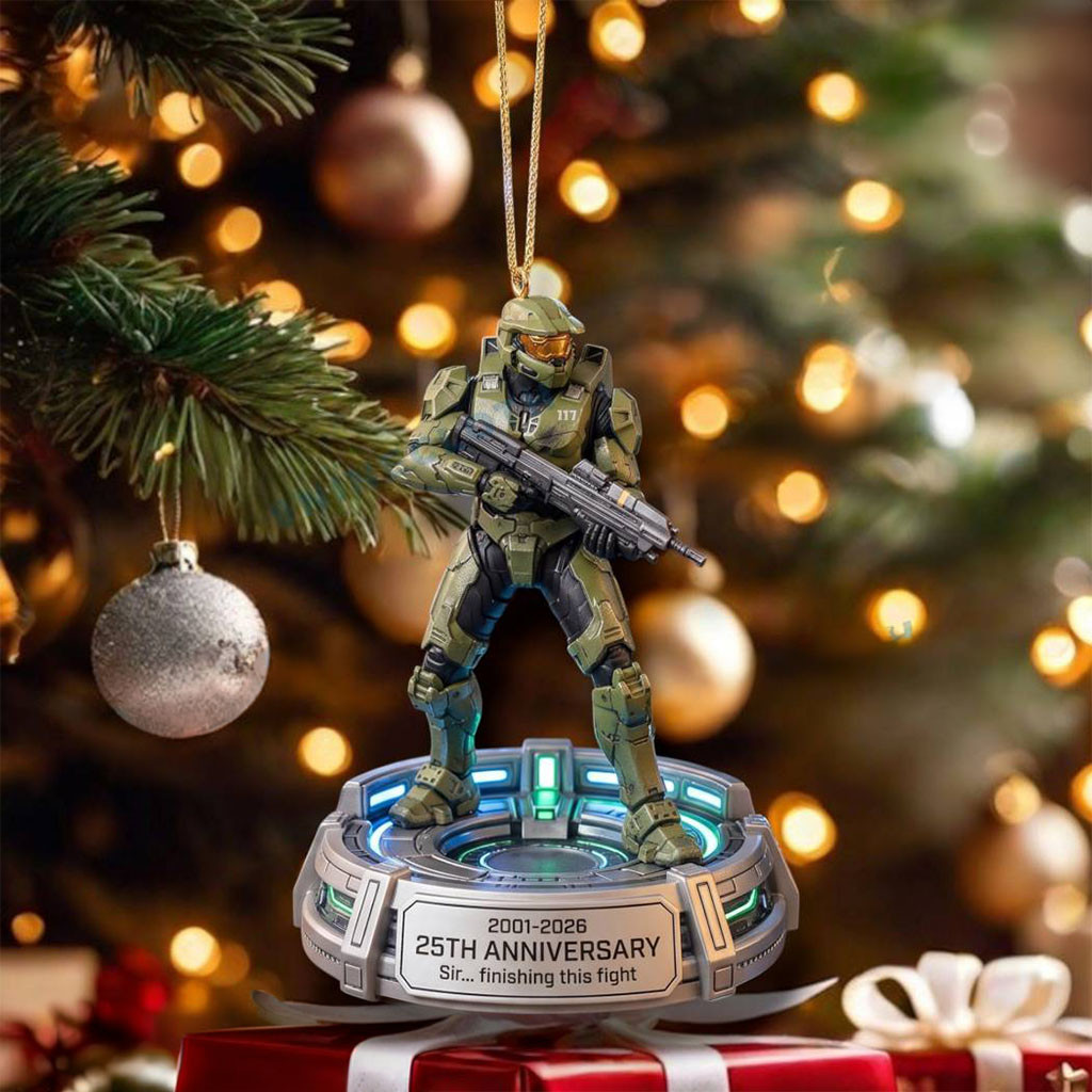 Halo Finishing This Fight 2001 2026 25th Anniversary Ornament Christmas Ornaments Home Decor - Kdjoy Halo Finishing This Fight 2001 2026 25th Anniversary Ornament Christmas Ornaments Home Decor - Kdjoy