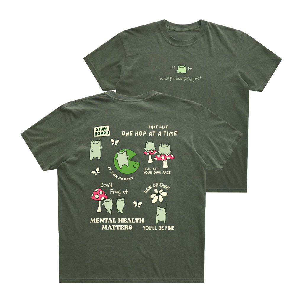 Happiness Project Merch 2026 Frog T-Shirt Mental Health Awareness Shirt Present For Besties - Kdjoy