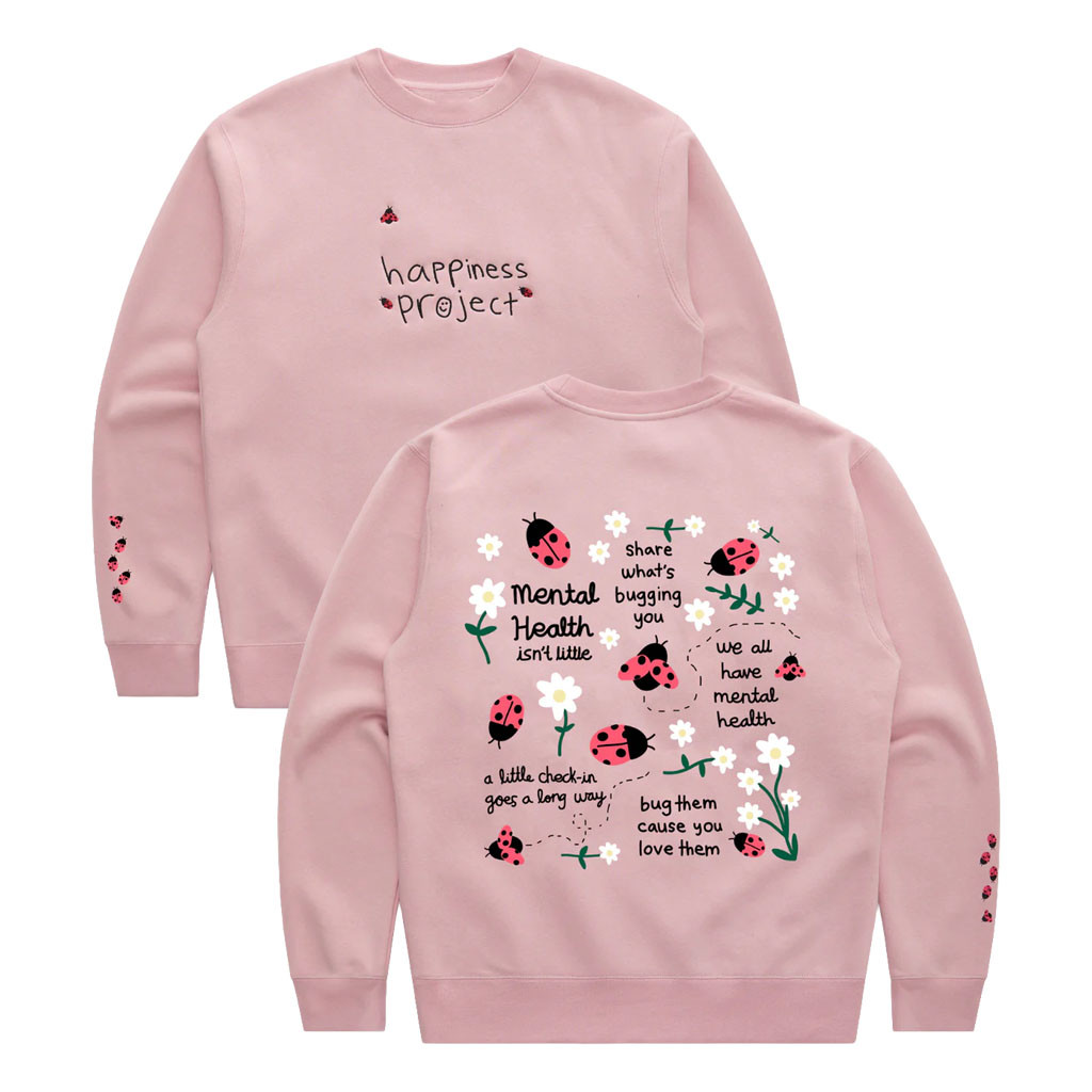 Happiness Project Merch 2026 Ladybug Crewneck Mental Health Awareness Sweatshirt Sisters Gifts - Kdjoy Happiness Project Merch 2026 Ladybug Crewneck Mental Health Awareness Sweatshirt Sisters Gifts - Kdjoy