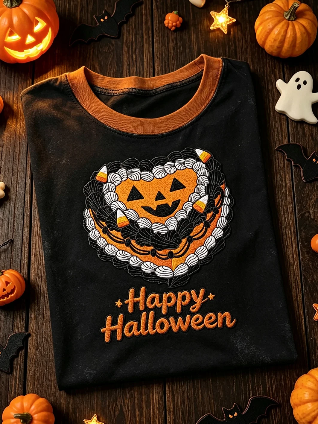 Happy Halloween Jack O Lantern Pumpkin Face T-Shirt Halloween Spooky Season Clothing Gift - Kdjoy