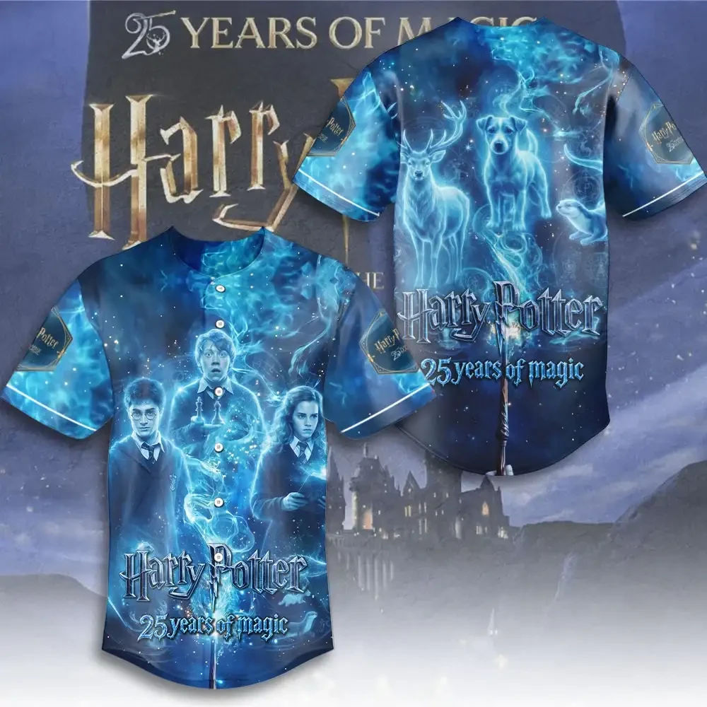 Harry Potter 25 Years Of Magic Baseball Jersey 2026 Harry Potter Merch Gifts For Movie Fan - Kdjoy Harry Potter 25 Years Of Magic Baseball Jersey 2026 Harry Potter Merch Gifts For Movie Fan - Kdjoy