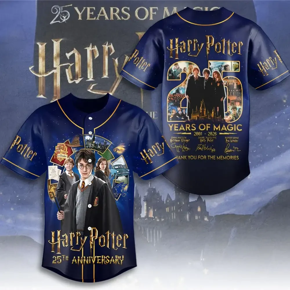 Harry Potter 25 Years Of Magic Baseball Jersey 2026 Thank You For The Memorial Harry Potter Merch - Kdjoy