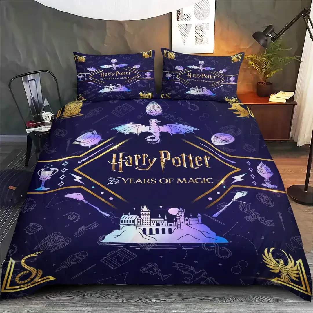 Harry Potter 25 Years Of Magic Bedding Set Harry Potter Merch For Fans Bedroom Decor - Kdjoy