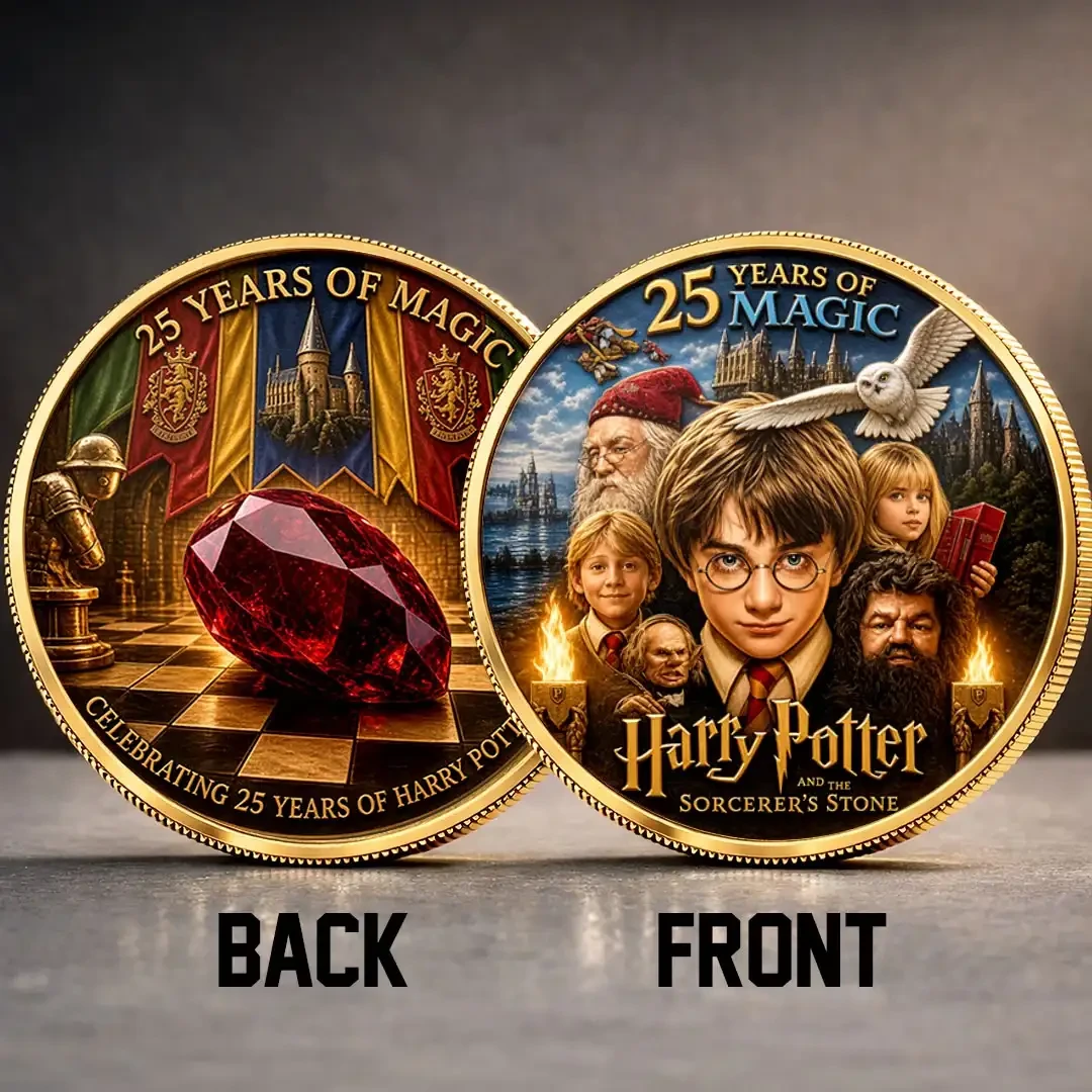 Harry Potter 25 Years Of Magic Commemorative Coin 2026 Harry Potter And Sorcerer's Stone Merch - Kdjoy