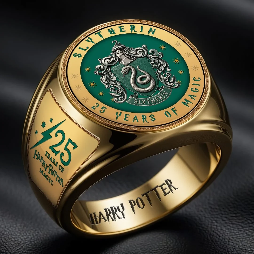 Harry Potter 25 Years Of Magic Slytherin Ring Harry Potter Merch Gift For Friends - Kdjoy