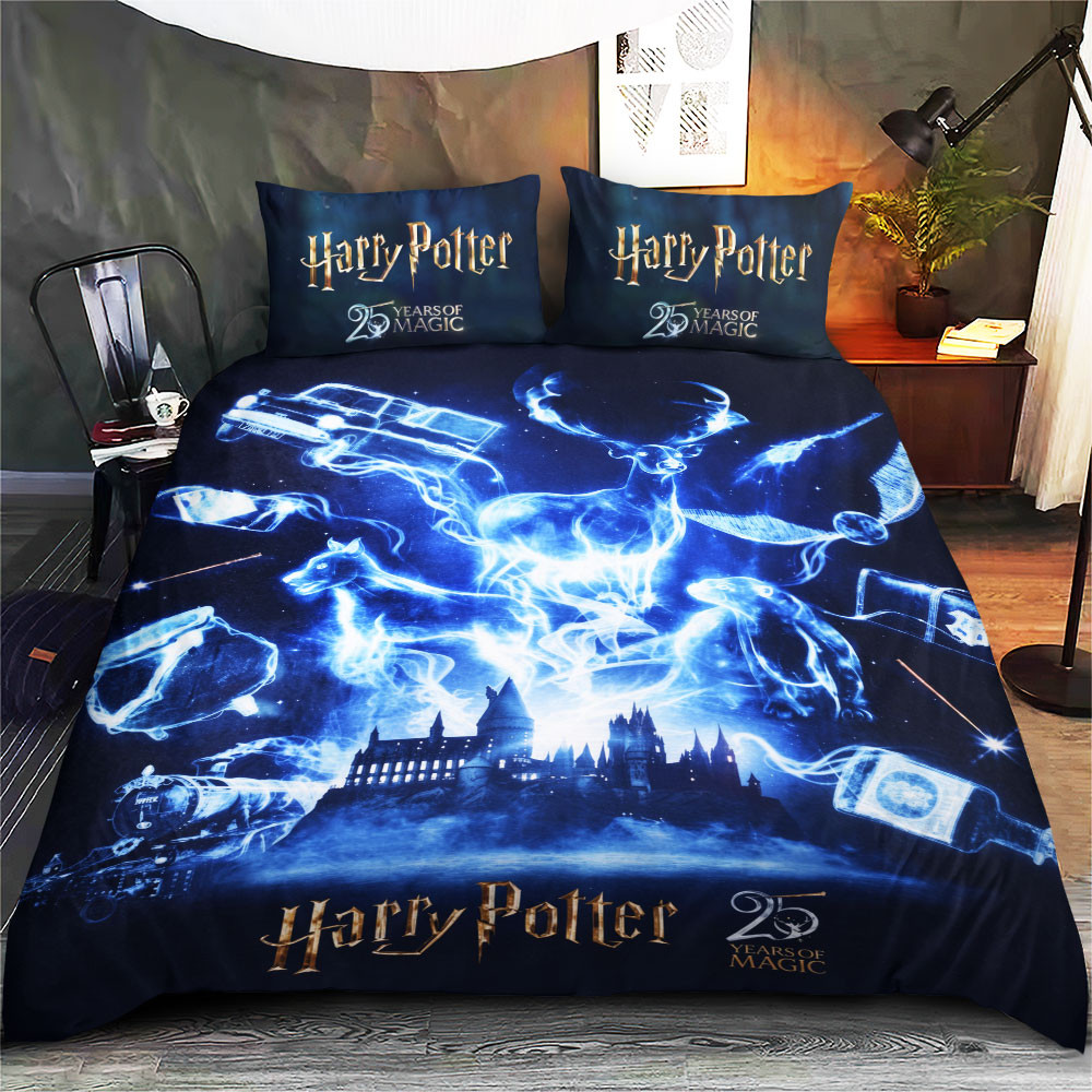Harry Potter 25th Anniversary Bedding Set Harry Potter Merch Bedroom Decor Ideas Gift For Son - Kdjoy