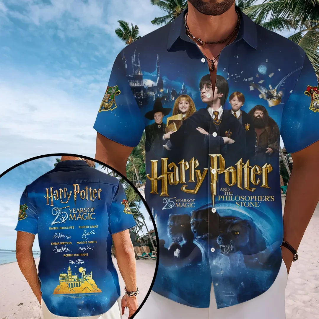 Harry Potter 25th Anniversary Hawaiian Shirt Harry Potter Merch Present For Husband - Kdjoy Harry Potter 25th Anniversary Hawaiian Shirt Harry Potter Merch Present For Husband - Kdjoy