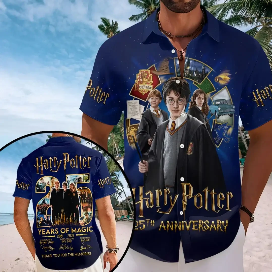 Harry Potter 25th Anniversary Hawaiian Shirt Thanks You For The Memorial Harry Potter Shirt - Kdjoy Harry Potter 25th Anniversary Hawaiian Shirt Thanks You For The Memorial Harry Potter Shirt - Kdjoy