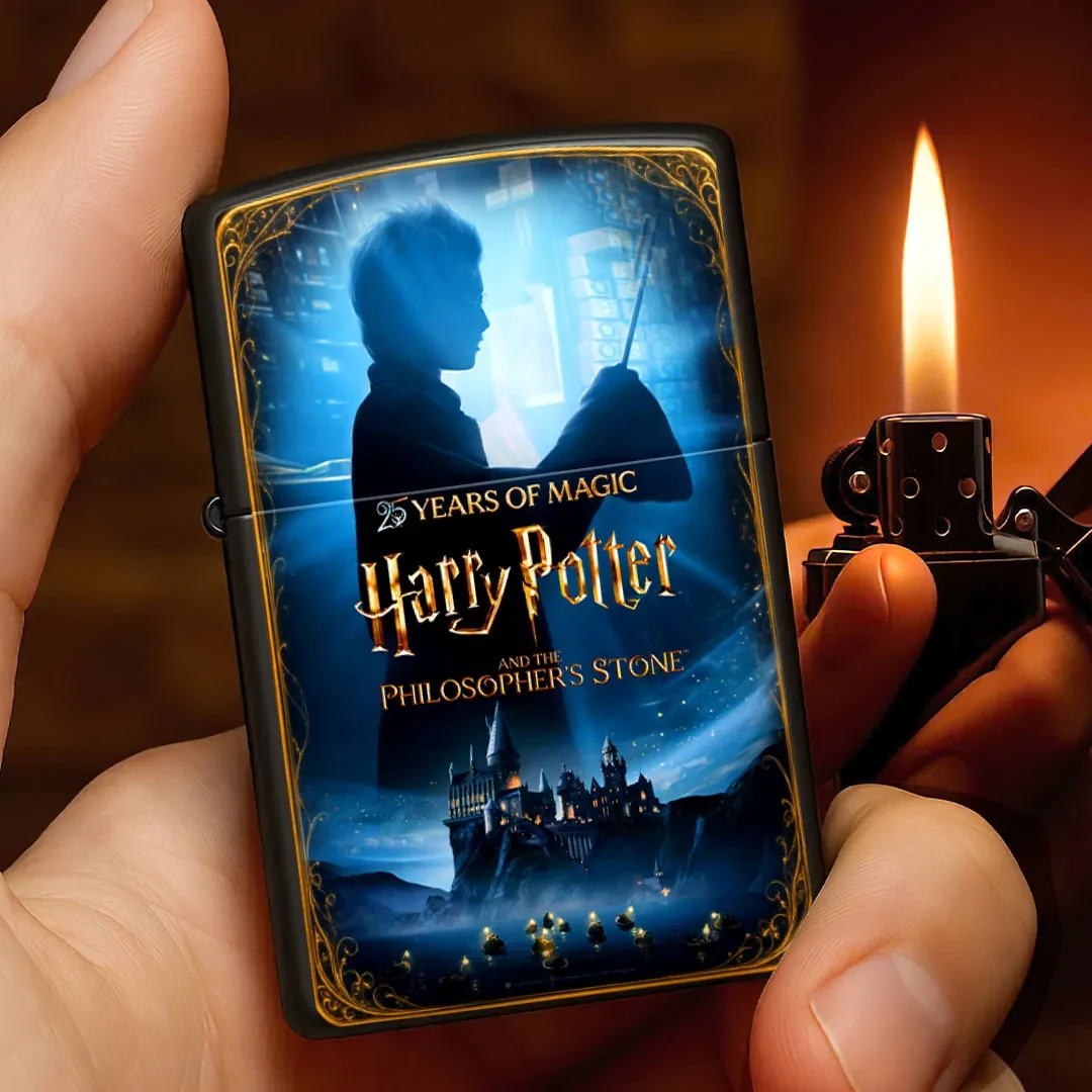 Harry Potter 25th Anniversary Zippo Lighter Case Harry Potter Merch Present For Husband - Kdjoy Harry Potter 25th Anniversary Zippo Lighter Case Harry Potter Merch Present For Husband - Kdjoy