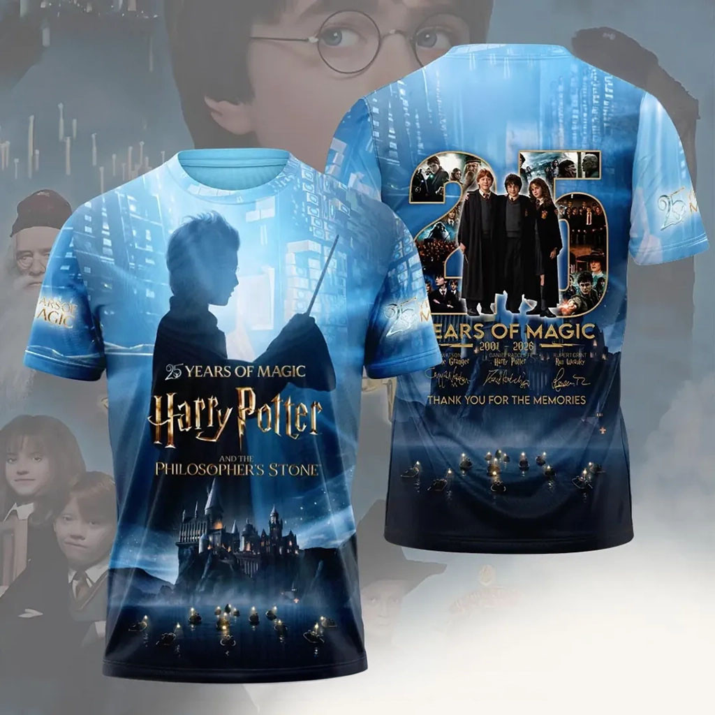 Harry Potter And The Philosopher's Stone 25 Years of Magic Shirt Thank You For The Memorial Shirt - Kdjoy Harry Potter And The Philosopher's Stone 25 Years of Magic Shirt Thank You For The Memorial Shirt - Kdjoy