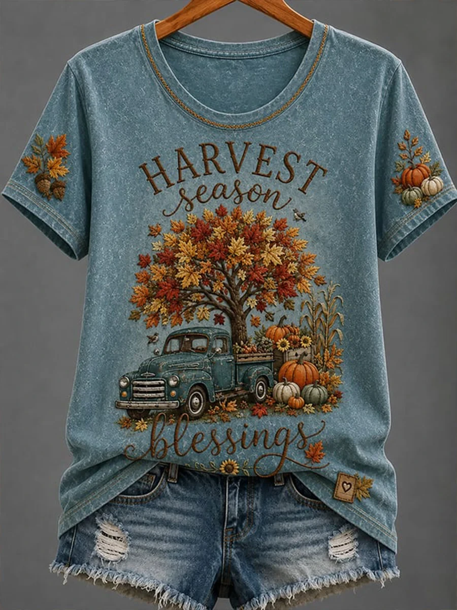 Harvest Season Blessing T-Shirt Trendy Autumn Outfits Gift Ideas For Girlfriend - Kdjoy Harvest Season Blessing T-Shirt Trendy Autumn Outfits Gift Ideas For Girlfriend - Kdjoy