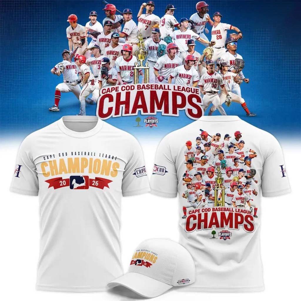 Harwich Mariners Merch 2026 Cape Cod Baseball League Champions T-Shirt Baseball Fan Gift Ideas - Kdjoy