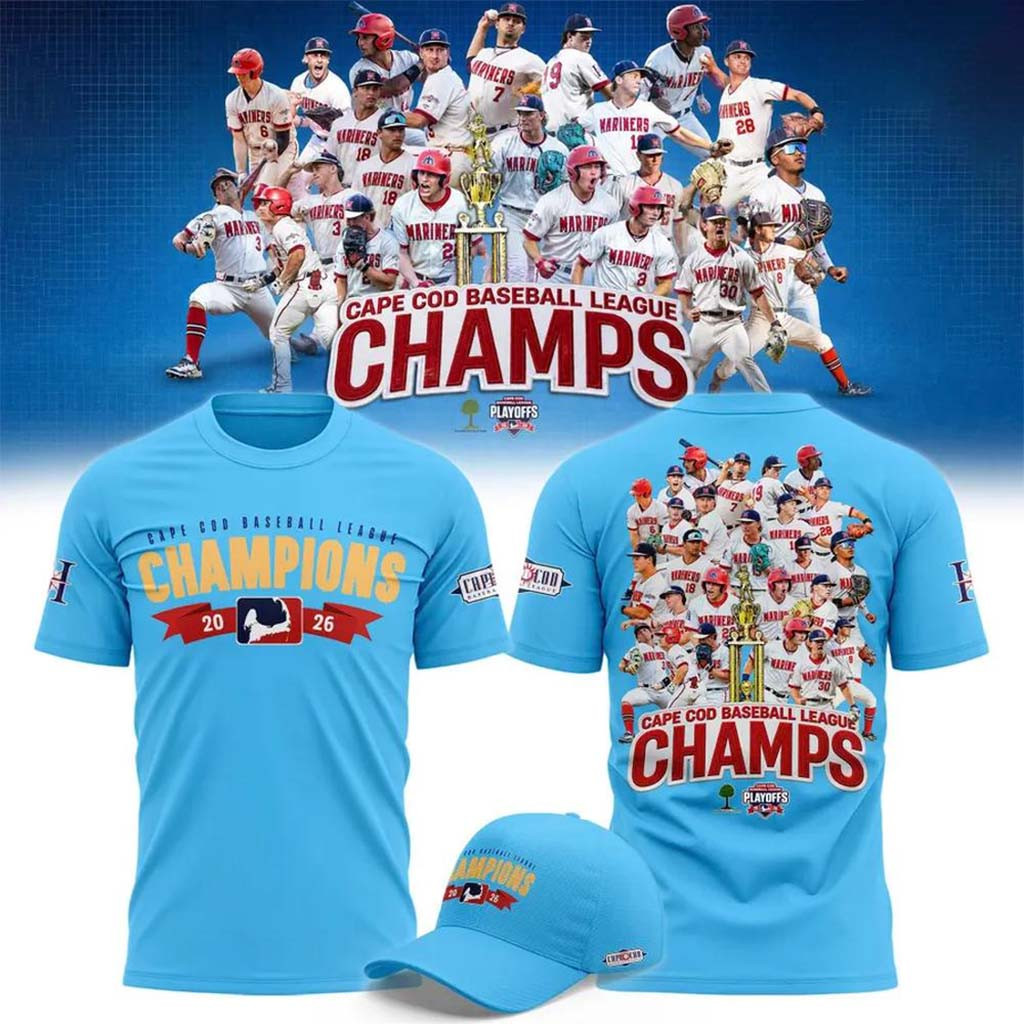 Harwich Mariners Merch 2026 Cape Cod Baseball League Champions T-Shirt Gift For Father In Law - Kdjoy