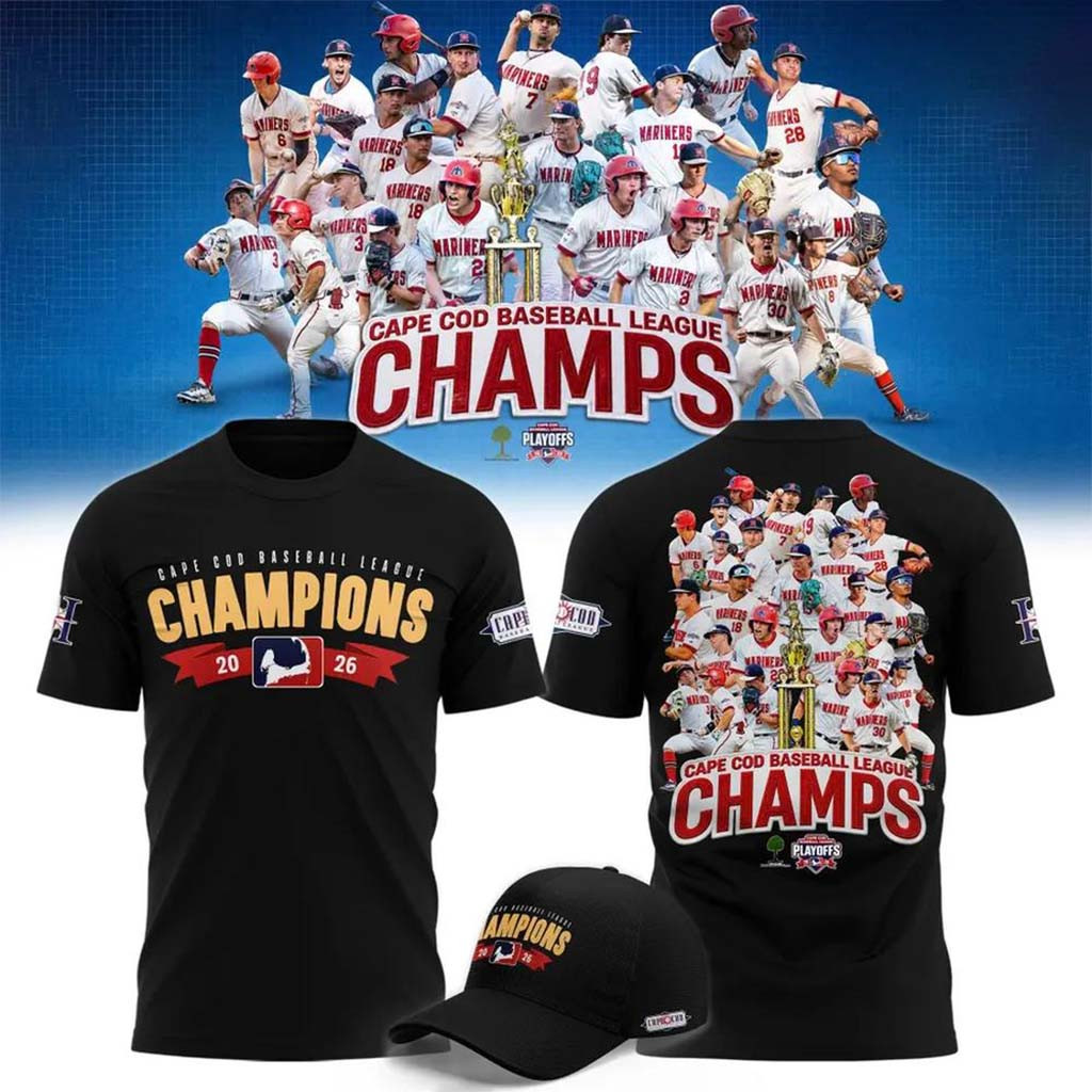 Harwich Mariners Merch 2026 Cape Cod Baseball League Champions T-Shirt Gifts For Baseball Fans - Kdjoy