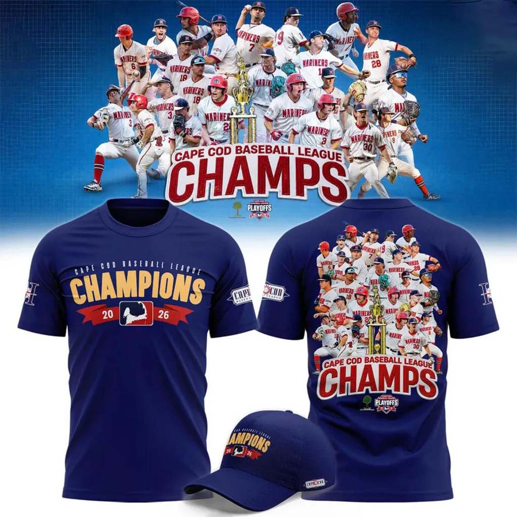 Harwich Mariners Merch 2026 Cape Cod Baseball League Champions T-Shirt Present For Brothers - Kdjoy