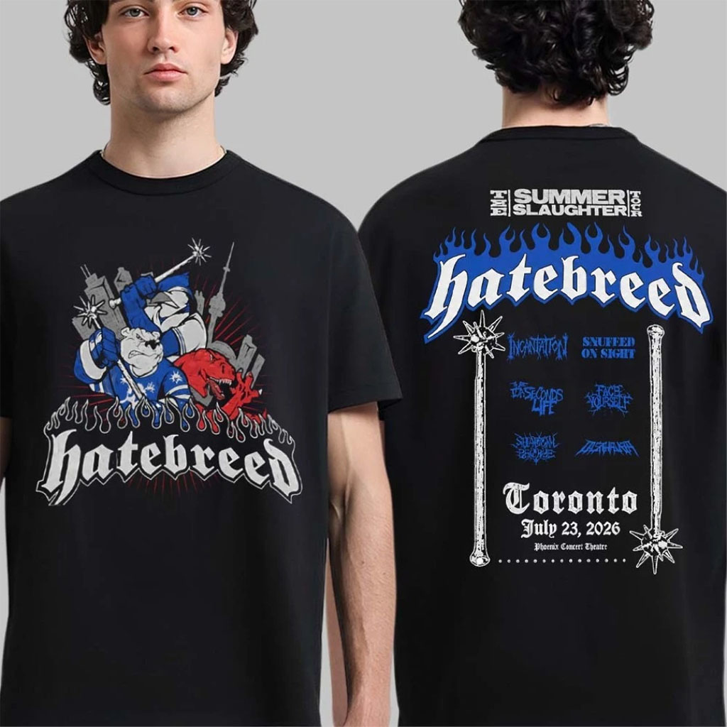 Hatebreed Toronto Canada 2026 Summer Slaughter Tour T-Shirt Hatebreed Merch Gift For Music Fans - Kdjoy Hatebreed Toronto Canada 2026 Summer Slaughter Tour T-Shirt Hatebreed Merch Gift For Music Fans - Kdjoy